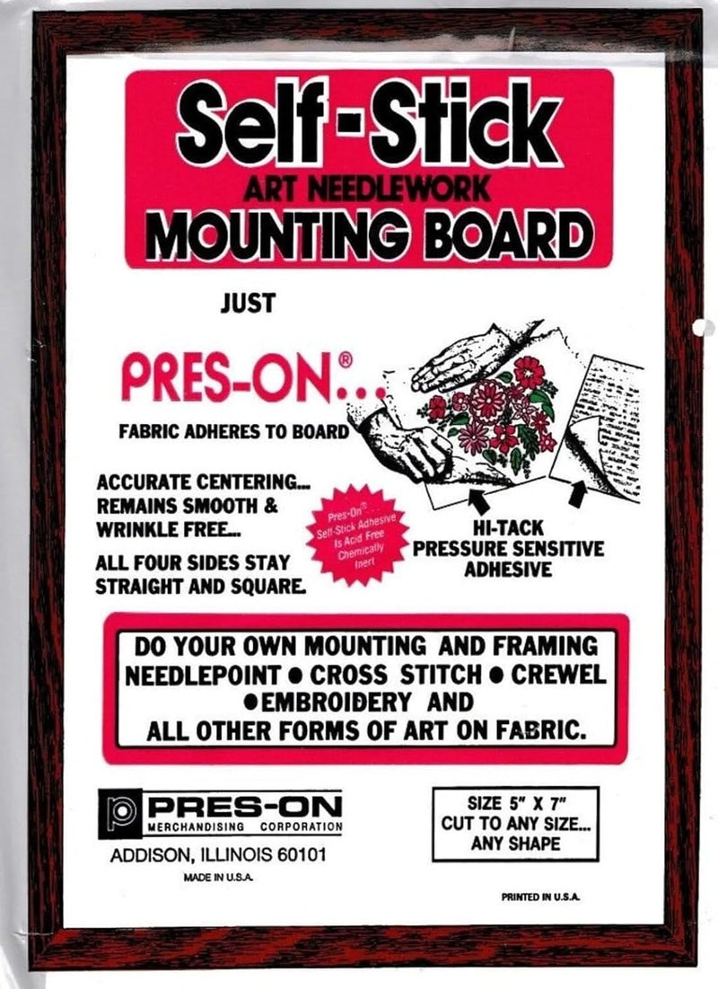 Pres-On Self-Stick Art Needlework Mounting Board, 5 x 7 Inches